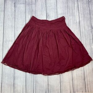 Sundance Burgundy Cotton A-Line Skirt Size P8